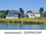 The view of the waterfront homes by the bay near Rehoboth Bay, Delaware, U.S.A