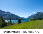 View of Waterton Lake at Waterton Lakes National Park Alberta Canada