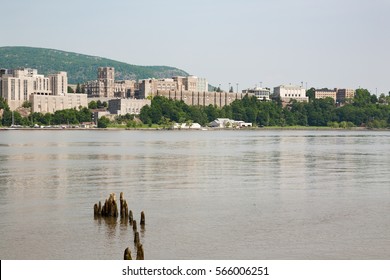 A View Of West Point Military Academy And The Hudson River.