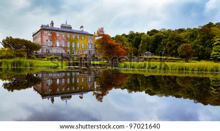 View of Westport house seen from the lake, county Mayo, Ireland.