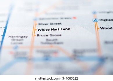 View Of White Hart Lane Station On A London Underground Map