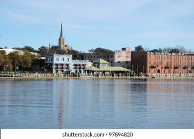 A view of Wilmington North Carolina from across the Cape Fear River