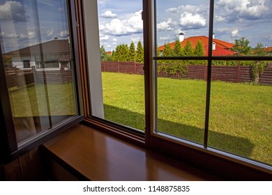 the view from the window of the cottage