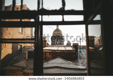 View from window on the Saint isaac's cathedral, Saint Petersburg, Russia
