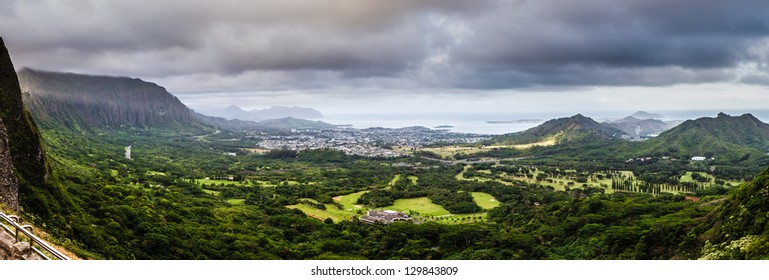 View Of Windward Oahu As Seen From The Pali Lookout