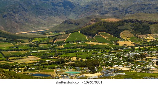 View of wine farms in Western Cape, South Africa