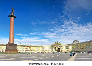 View Winter Palace Square In  Saint Petersburg.