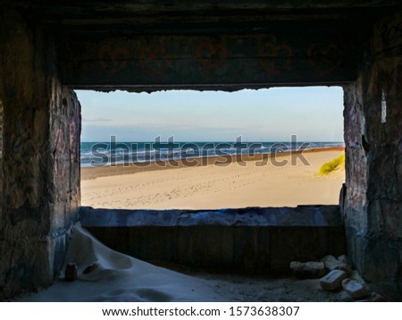 View from within a WW2 bunker at a French beach