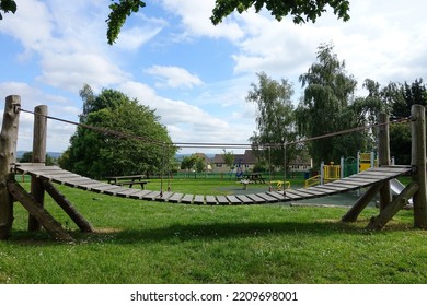 View Of A Wobbly Bridge In An Adventure Playground