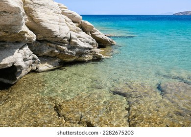 View of the wonderful turquoise beach of Plakes in Ios Greece - Shutterstock ID 2282675203
