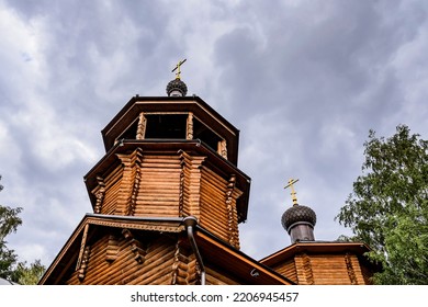 View Of The Wooden Church Of St. John Of Kronstadt. Saranskaya St., 1, Moscow.