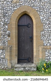 View of a wooden door of an old building