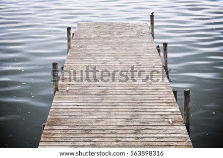 Similar – Image, Stock Photo Lake with wooden footbridges