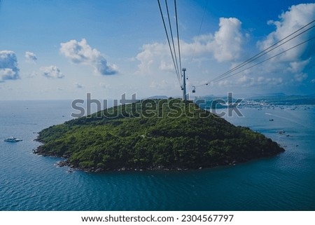 View from the world's longest cable car on Phu Quoc Island, Vietnam
