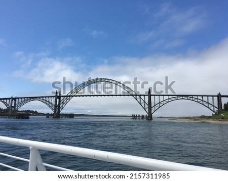The view of Yaquina Bay Bridge  Arch bridge in Newport, Oregon, United States 