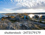View of the Yellowknife Old Town from The Rock, a six-storey hill where the Yellowknife old town