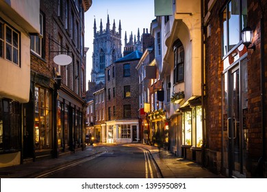 View of York old city in the twilight, England