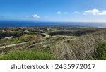 View from the Zuma Ridge Trail in the santa monica mountains overlooking Malibu California during early March 