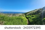 View from the Zuma Ridge Trail in the santa monica mountains overlooking Malibu California during early March 