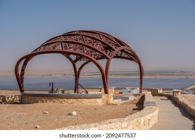 Viewpoint Above Ashalim Power Station Concentrated Solar Power (CSP) Plant In Israel. The Solar Power Station Is Built In The Negev Desert South Of The City Of Beer Sheva,  Israel
