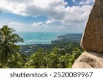 Viewpoint Overlap Stone 2, Lamai Beach, Koh Samui, Thailand. Shot From The High Point Of View.