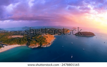 Similar – Image, Stock Photo Aerial View Of Sunset Sunrise Bright Sky Above Summer Hay Field Landscape In Evening Sunset. Cut Dry Grass Turned Into Straw Has Not Yet Been Removed From Field. Panorama