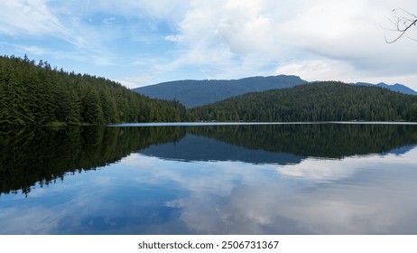 Views along the Sasamat lake trail and bay in Belcarra regional park, Port Moody, BC, Canada - Powered by Shutterstock