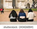 views of Arco della Pace inside Piazza Sempione, Milano