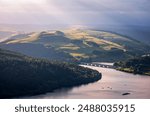 The views from Bamford Edge over Ladybower Reservoir Derwent valley Derbyshire east Midlands England UK