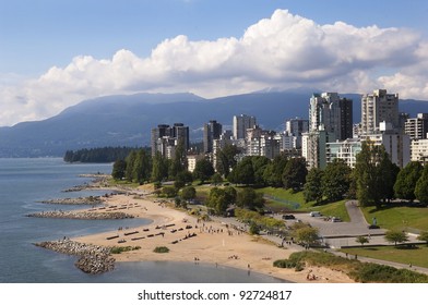 views of the coast of Vancouver on a background of mountains