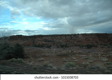 Views the desert between four corners and petrified forest in the Navajo Reservation, Arizona, USA