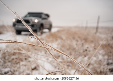 Views From A Drive Along Minimum Maintenance Roads In The Flint Hills Of Kansas During The Middle Of Winter.