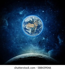 Views Earth Moon Surface Elements This Stock Photo 588439046 | Shutterstock