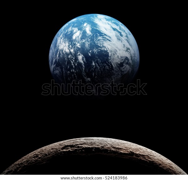 Views of Earth from the moon surface. Elements of\
this image furnished by\
NASA.