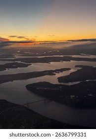 Views flying into Seattle over the Puget Sound