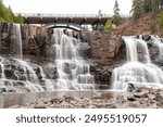 Views of Gooseberry falls on a cloudy day in Duluth, Minnesota