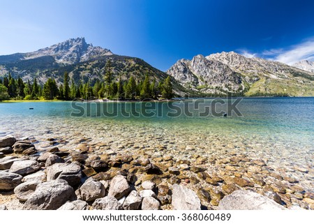 Views of the Jenny and Jackson Lakes in the Grand Teton National Park, Wyoming