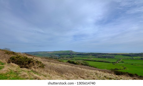 Views Of Jurassic Coast And Dorset From Grange Hill Near Kimmeridge, Dorset, UK