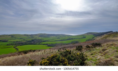 Views Of Jurassic Coast And Dorset From Grange Hill Near Kimmeridge, Dorset, UK