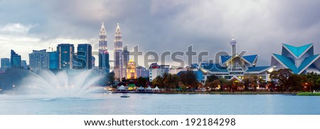 Views of Kuala Lumpur at Lake Titiwangsa, Malaysia