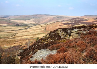 Views From Mother Cap Of The Dark Peak In The Peak District, Derbyshire, UK