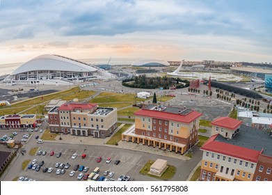 Views Of Olympic Park From A Bird's Flight. Sochi, Russia.