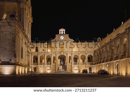 views of the Piazza Duomo (Duomo Square) also known as Corte del Vescovado (Court of the Bishopric), Lecce, Italy