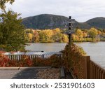 Views of the Richelieu River and Mount Saint-Hilaire from the town of Beloeil.