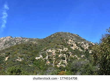 Views Of Rolling Foothills In Santa Barbara In California.