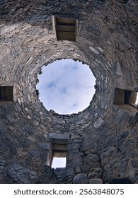 Views of the sky from inside the watchtower