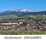 Views of Snowy Mt Diablo from the hills in San Ramon, California