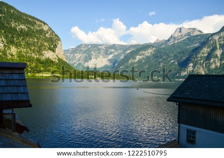 Similar – Image, Stock Photo Panorama over Lake Hallstatt