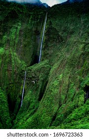 Views Of Valley Waterfall Ocean And River From A Helicopter Tour In Hawaii Off The Coast Of Maui And Molokai 