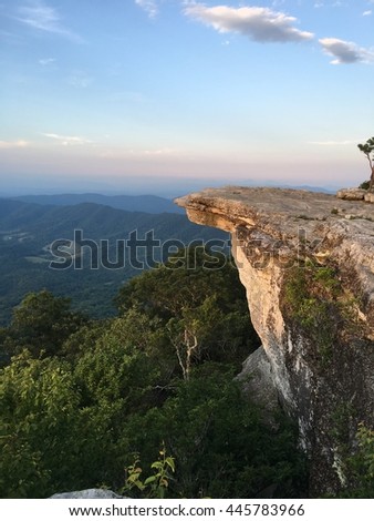 Views of valley while hiking McAfee's Knob
